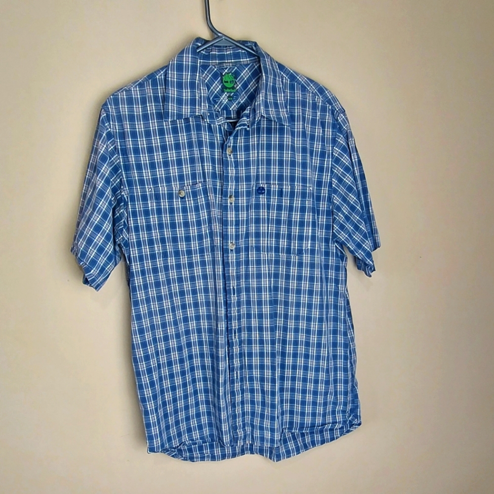 Timberland Plaid Short Sleeve Button Down Shirt